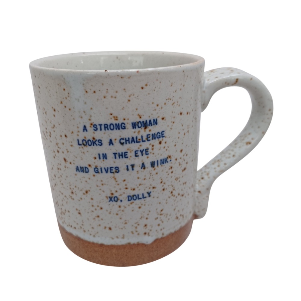 Sugarboo & Co Dolly Parton Quote Speckled Ceramic Mug Strong Woman Challenge